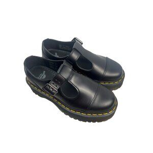 Dr. Martens Bethan Black Leather T-Bar Shoes Womens UK 5 / EU 38 / US 7